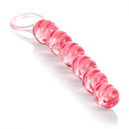 Розовая анальная цепочка Swirl Pleasure Beads - 20 см. - 2