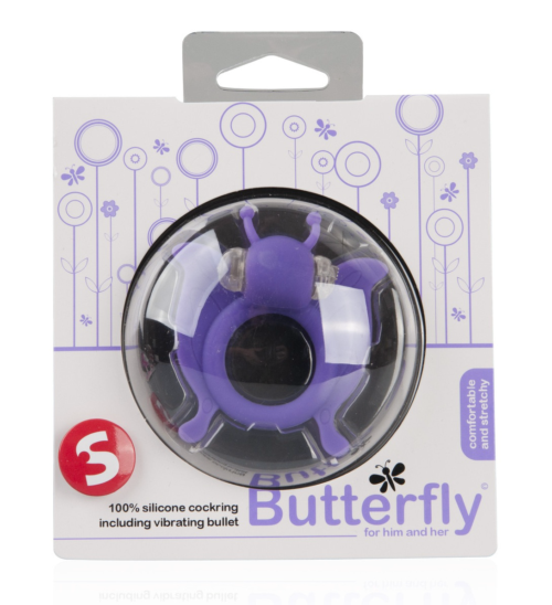 Фиолетовая вибронасадка Butterfly в форме бабочки - 1