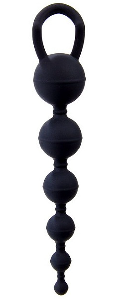 Чёрная анальная цепочка Six Balls Chain - 18,5 см. - 0