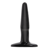 Маленькая чёрная анальная пробка Basix Rubber Works Mini Butt Plug - 10,8 см. - 0