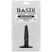 Маленькая чёрная анальная пробка Basix Rubber Works Mini Butt Plug - 10,8 см. - 1