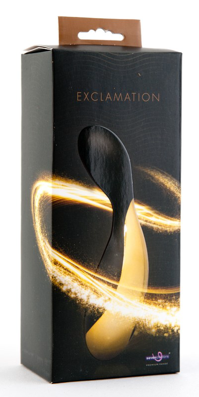 Черно-золотистый перезаряжаемый вибратор Exclamation - 13,5 см. - 0