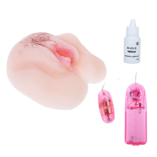 Нежная вагина-мастурбатор с вибрацией и пультом управления - 2