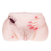 Реалистичная вагина и анус с вибрацией и татуировкой-скорпионом - 0