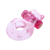 Розовое эрекционное виброкольцо с мишкой на вибропуле - 1