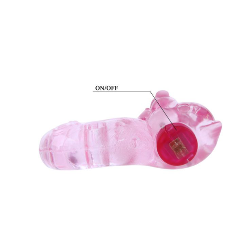 Розовое эрекционное виброкольцо с мишкой на вибропуле - 2