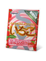 Презерватив Sagami Xtreme Strawberry c ароматом клубники - 1 шт. - 0