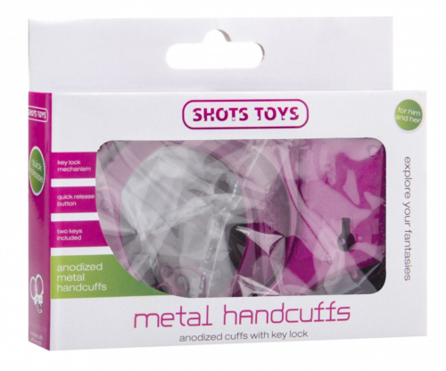 Розовые металлические наручники SHOTS TOYS Pink - 1