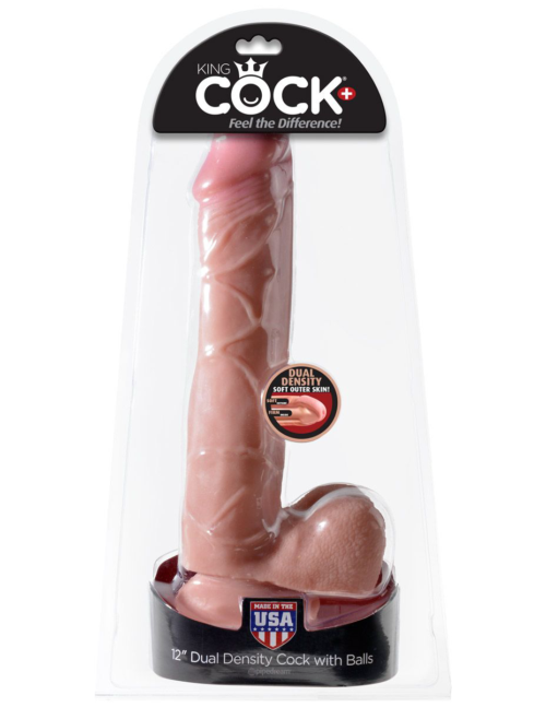 Фаллоимитатор с мошонкой Dual Density 12 Cock with Balls - 30,5 см. - 5