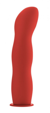 Красный страпон Deluxe Silicone Strap On 8 Inch с волнистой насадкой - 20,5 см. - 3