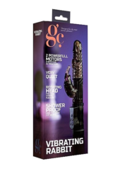 Дымчатый вибратор Vibrating Rabbit с клиторальным отростком - 22 см. - 1
