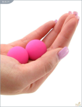 Металлические вагинальные шарики с розовым силиконовым покрытием - 3