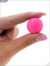 Металлические вагинальные шарики с розовым силиконовым покрытием - 1