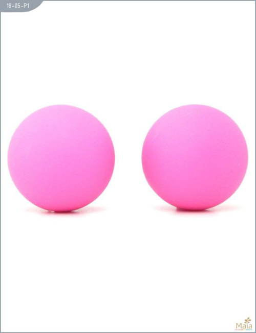 Металлические вагинальные шарики с розовым силиконовым покрытием - 2