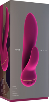 Розовый вибратор Nim с клиторальным отростком - 18,8 см. - 2
