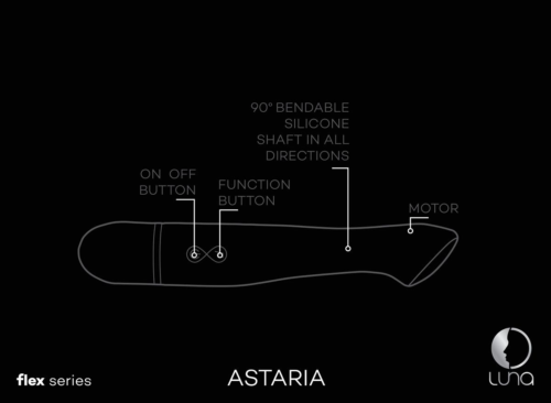 Чёрный гнущийся вибратор Asteria - 20,5 см. - 2