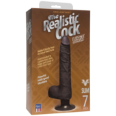 Коричневый вибромассажер The Realistic Cock ULTRASKYN Vibrating 7” Slim - 22,1 см. - 3