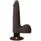 Коричневый вибромассажер The Realistic Cock ULTRASKYN Vibrating 7” Slim - 22,1 см. - 1