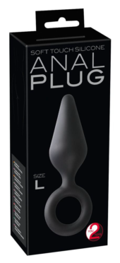 Чёрная анальная пробка Soft Touch Plug L - 15,5 см. - 1