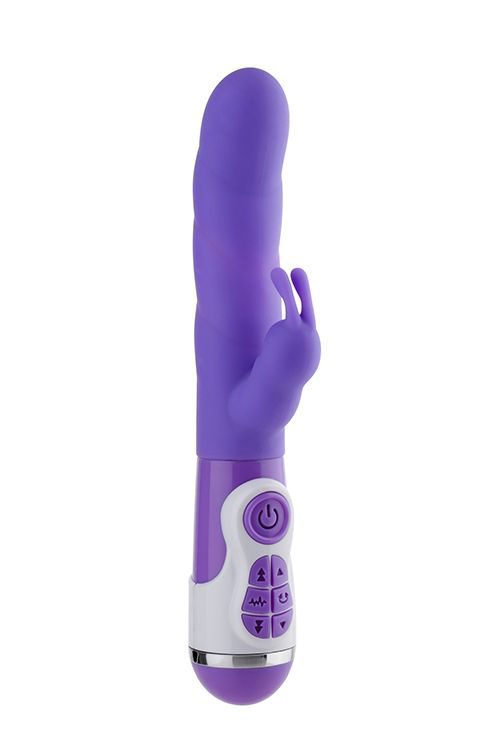 Фиолетовый вибратор с клиторальным стимулятором INSTYLE DUO VIBRATOR 5.5INCH - 14 см. - 0