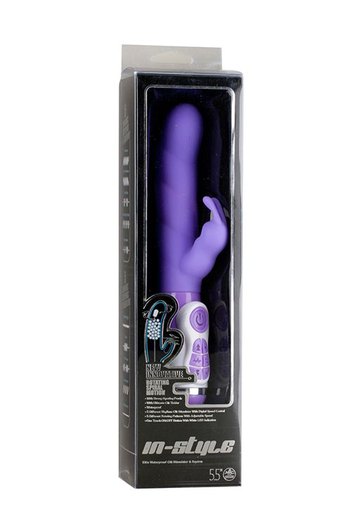 Фиолетовый вибратор с клиторальным стимулятором INSTYLE DUO VIBRATOR 5.5INCH - 14 см. - 1