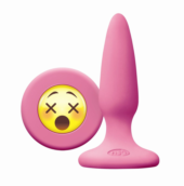 Розовая силиконовая пробка Emoji Face WTF - 8,6 см. - 0