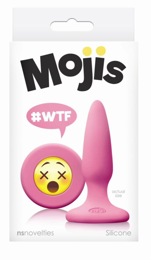 Розовая силиконовая пробка Emoji Face WTF - 8,6 см. - 1