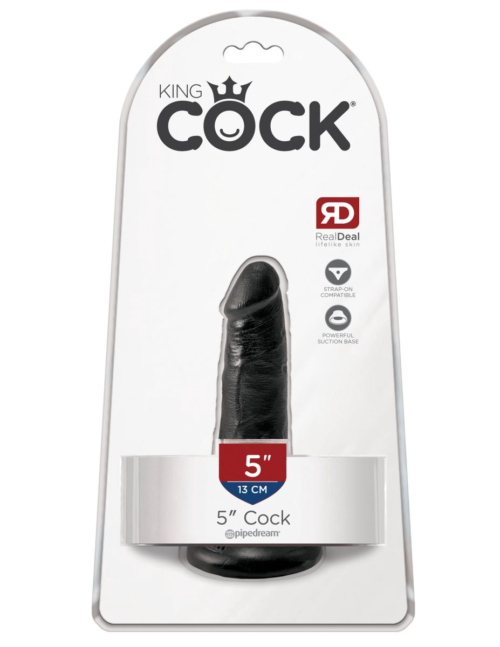 Черный анальный фаллоимитатор на присоске 5 Cock - 14 см. - 1