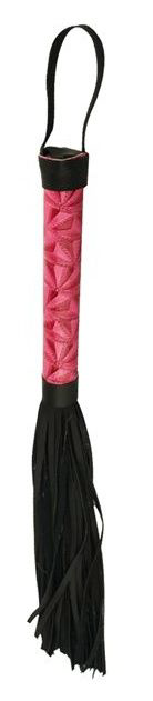 Аккуратная плетка с розовой рукоятью Passionate Flogger - 39 см. - 0