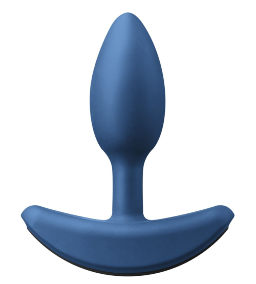 Средняя голубая анальная вибропробка Heavyweight Plug Medium - 12 см. - 0