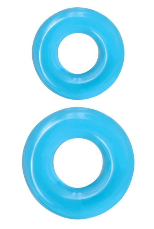 Набор из двух эрекционных колец голубого цвета Double Stack - 0