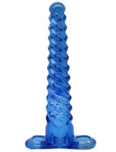 Синий спиралевидный анальный конус - 17 см. - 0