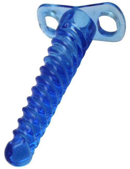 Синий спиралевидный анальный конус - 17 см. - 2