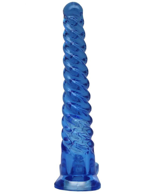 Синий спиралевидный анальный конус - 17 см. - 4