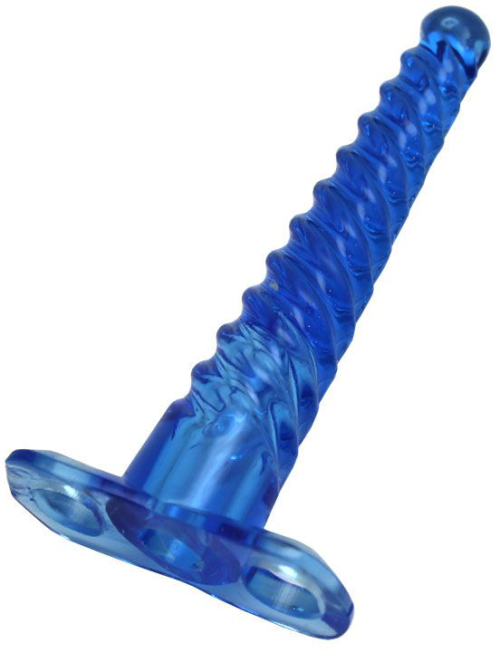 Синий спиралевидный анальный конус - 17 см. - 3