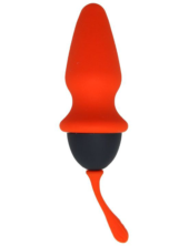 Оранжево-черная анальная пробка - 8 см. - 0