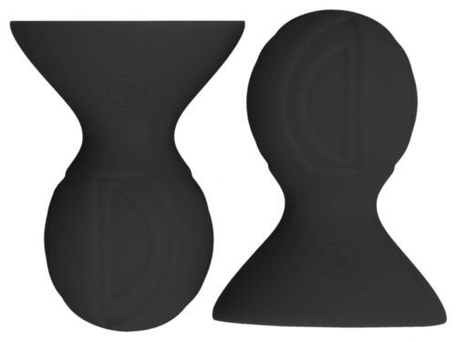 Черные накладки-присоски на соски Nipple suckers - 0