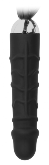 Черная плеть с рукоятью-фаллосом Whip with Realistic Silicone Dildo - 45,5 см. - 1