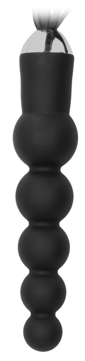 Черная плеть с рукоятью-елочкой Whip with Curved Silicone Dildo - 49,5 см. - 1