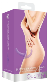 Фиолетовый безремневой страпон Silicone Strapless Strapon - 2