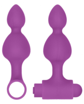 Фиолетовый анальный вибронабор USB-Rechargeable Anal Set - 3