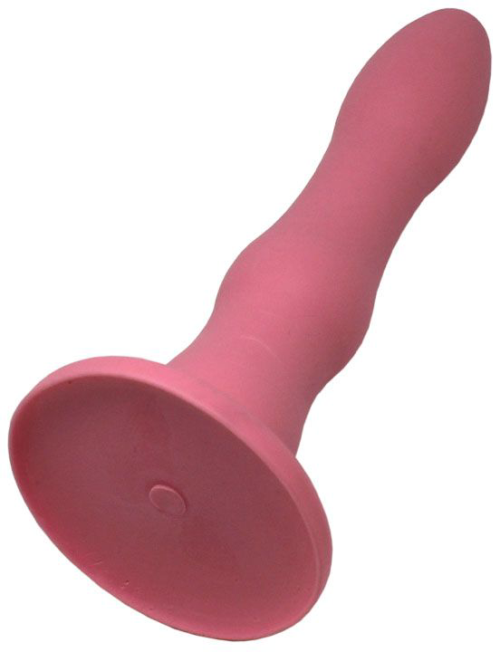 Розовый анальный фаллоимитатор на присоске - 15,5 см. - 2