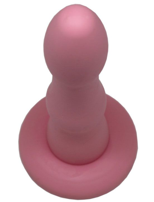 Розовый анальный фаллоимитатор на присоске - 15,5 см. - 3