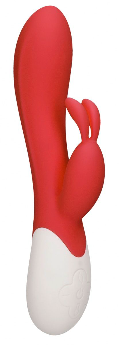 Красный вибратор-кролик Flame с функцией нагрева - 20 см. - 0