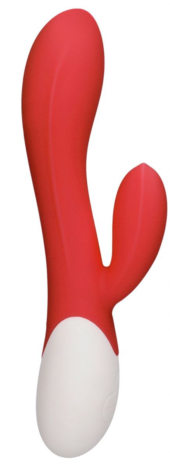Красный вибратор-кролик Passion с функцией нагрева - 20 см. - 0