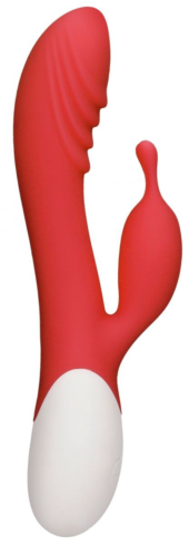 Красный вибратор-кролик G Ignite с функцией нагрева - 20,8 см. - 0