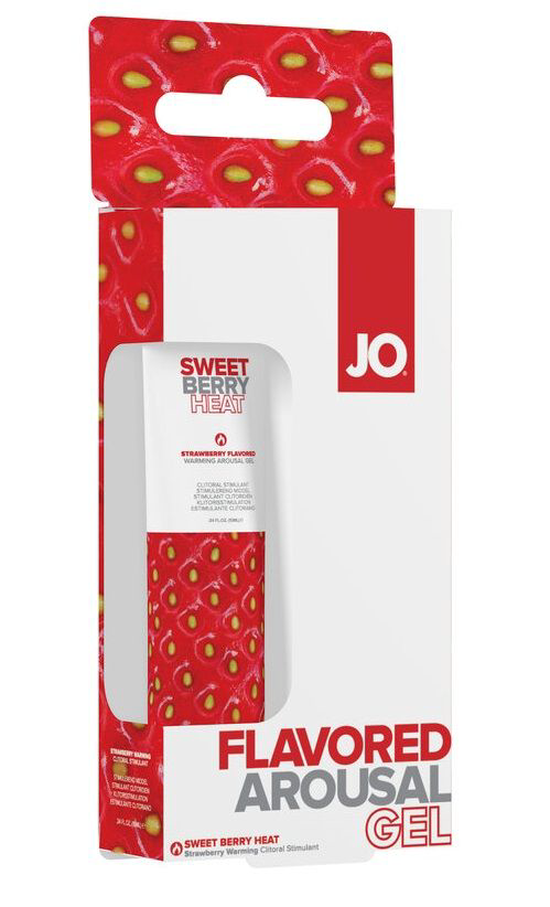 Стимулирующий клиторальный гель со вкусом клубники JO Sweet Berry Heat - 10 мл. - 1