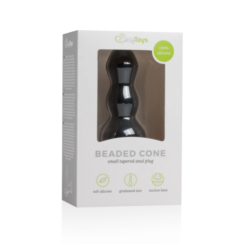 Черная анальная ёлочка Beaded Cone - 10,5 см. - 2