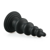 Чёрная фигурная анальная ёлочка Beaded Cone - 13,5 см. - 1