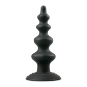 Чёрная фигурная анальная ёлочка Beaded Cone - 13,5 см. - 0